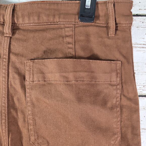 QUINCE Rust Organic Stretch Cotton Twill Wide Leg Cropped Pants size 30 - Picture 7 of 9